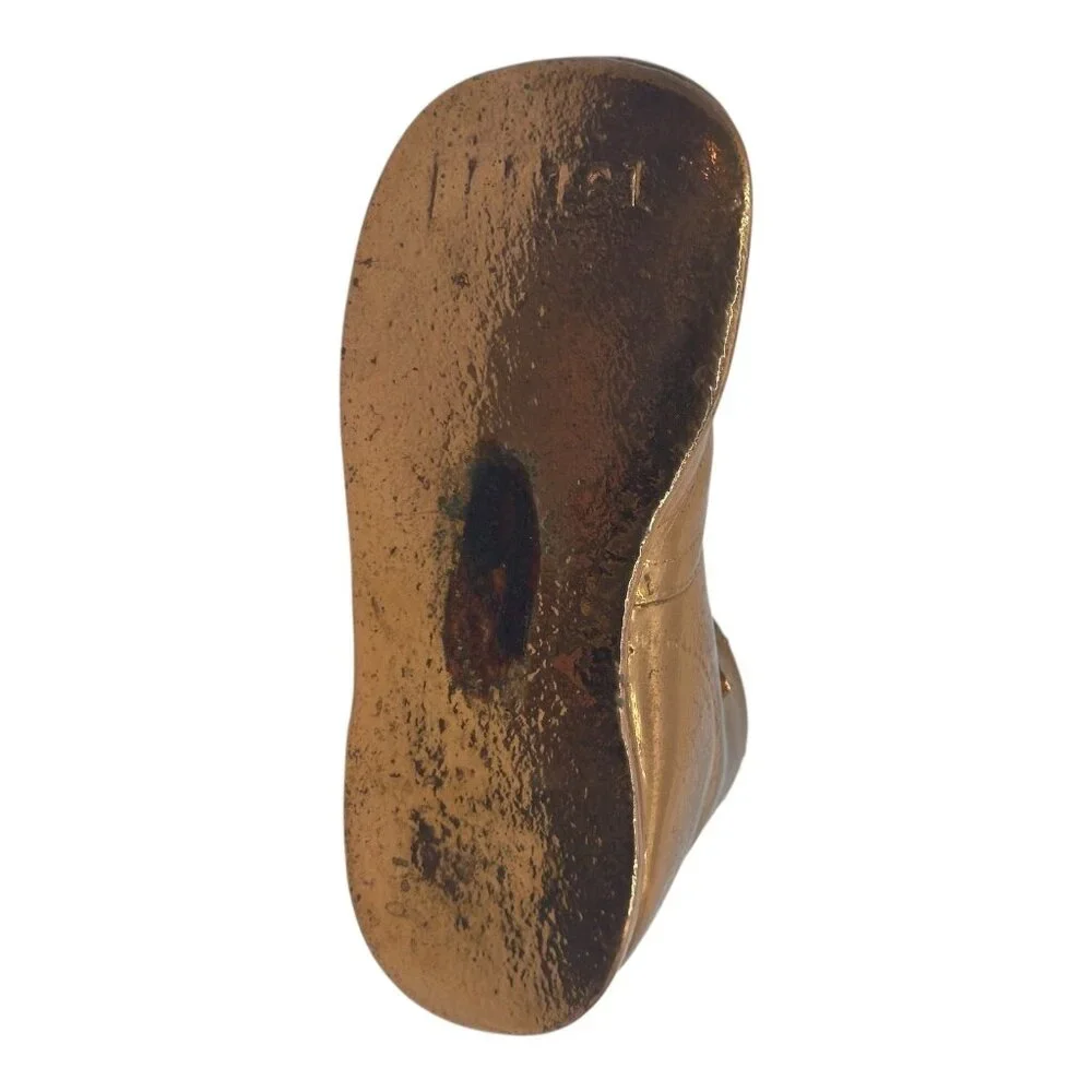 Vintage Bronze‎ Baby Shoes Keepsake Collectibles Pair Appr. 6 Long Mid-Century